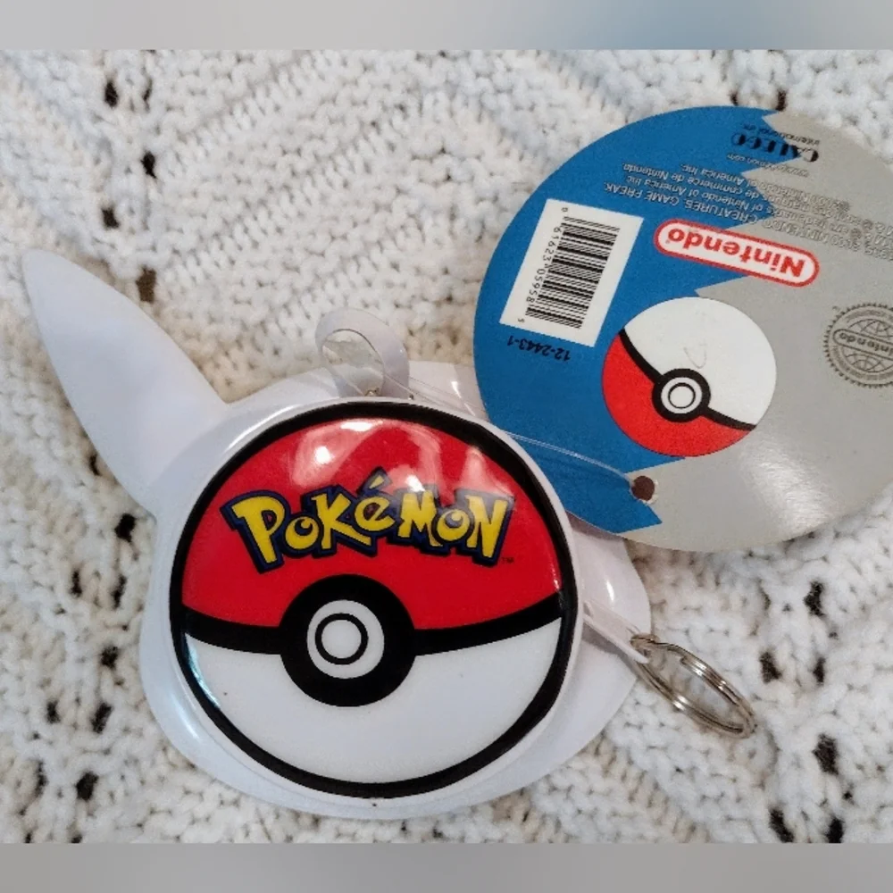 Pokemon Pikachu Coin Purse Pokeball Mini Vinyl Zip Pouch Nintendo Vintage Y2K - Picture 3 of 8